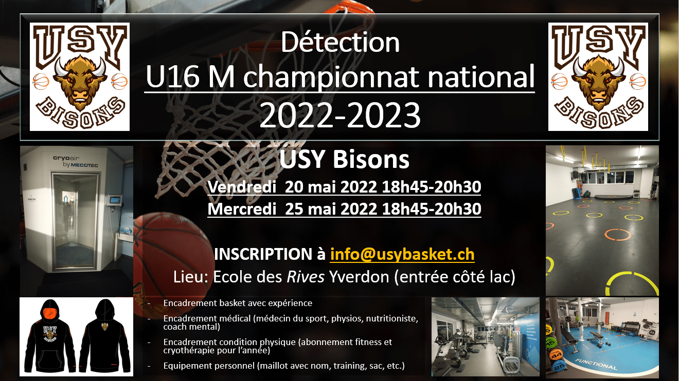 Affiche détection U16 Bisons 2022 2023